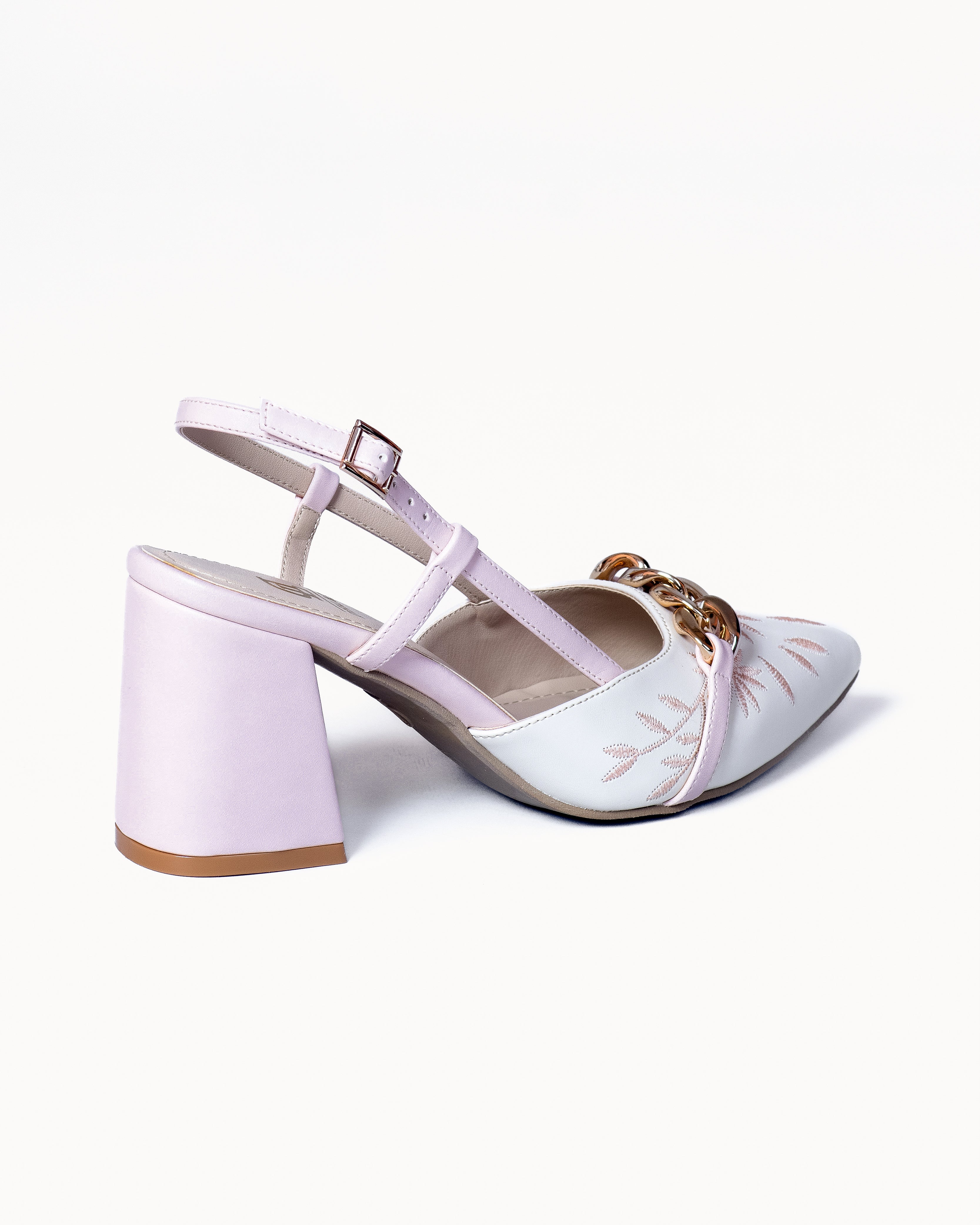 Sandalias bordadas de cuero con tacón para Mujer - Chanel